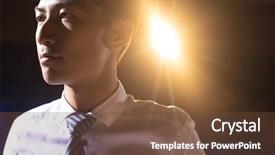  Presentation with asian - Presentation design consisting of close-up of youg asian background and a tawny brown colored foreground