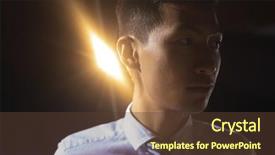  Presentation with businessman standing on mountain top - Amazing slide set having close-up of young asian backdrop and a tawny brown colored foreground