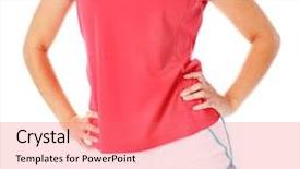  Presentation with complete - Colorful PPT layouts enhanced with close up of young athletic womans midsection from a complete series of photos backdrop and a coral colored foreground