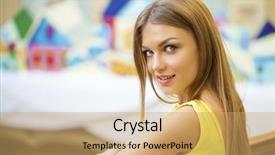  Presentation with wind energy close up portrait - Audience pleasing slides consisting of close up of young beautiful backdrop and a coral colored foreground