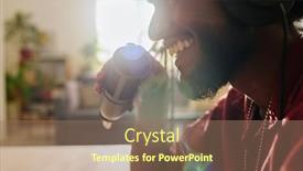  Presentation with ethnic - Slide set with close-up-of-young-cheerful background and a coral colored foreground