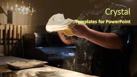  Presentation with dough - Presentation enhanced with close-up-of-young-chef background and a tawny brown colored foreground