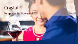  Presentation with toasting - Cool new slide deck with close-up-of-young-couple backdrop and a lemonade colored foreground