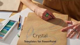  Presentation with crayon - Slide deck enhanced with close-up-of-young-creative background and a coral colored foreground