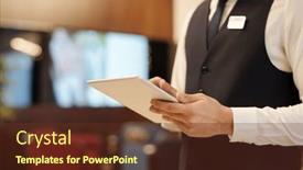  Presentation with modern elegant - PPT theme featuring close-up-of-young-elegant background and a tawny brown colored foreground