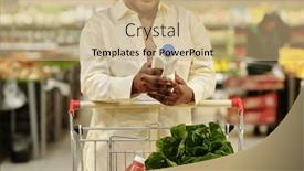  Presentation with green fresh food - Slide set having close-up-of-young-female background and a coral colored foreground