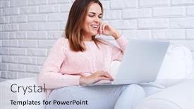  Presentation with information technology - Presentation theme consisting of interesting information on the internet background and a light blue colored foreground