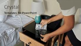  Presentation with close up of young girls - Slides featuring close-up-of-young-housemaid background and a light gray colored foreground