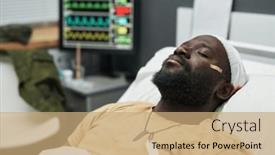  Presentation with intensive care - PPT layouts featuring close-up-of-young-injured background and a coral colored foreground