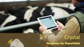  Presentation with digital farm - PPT layouts consisting of close-up-of-young-male background and a tawny brown colored foreground