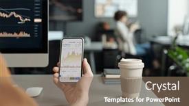  Presentation with trader - PPT theme consisting of close-up-of-young-male background and a coral colored foreground