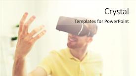  Presentation with virtual technology - Cool new presentation theme with close up of young man backdrop and a cream colored foreground