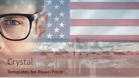  Presentation with blue sky - PPT theme enhanced with close-up-of-young-man background and a  colored foreground