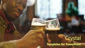  Presentation with toasting - Theme with close-up-of-young-men background and a tawny brown colored foreground