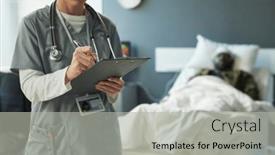  Presentation with prescriptions - Slide set enhanced with close-up-of-young-nurse background and a light gray colored foreground