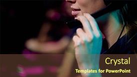  Presentation with video game - Presentation design enhanced with close-up-of-young-woman background and a tawny brown colored foreground