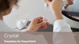  Presentation with skin care - PPT layouts with close-up-of-young-woman background and a gray colored foreground