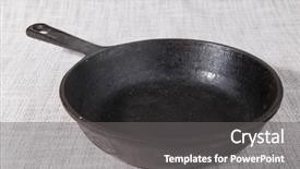  Presentation with grill - Audience pleasing PPT layouts consisting of close up old cast-iron grill pan backdrop and a gray colored foreground
