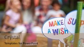  Presentation with birthday cake - Amazing PPT layouts having close-up-on-a-birthday backdrop and a coral colored foreground