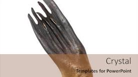  Presentation with lion - PPT theme featuring close-up-on-a-flippers background and a coral colored foreground