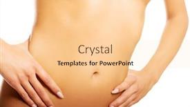  Presentation with slim belly - Presentation theme with close up on a perfect slim woman belly background and a lemonade colored foreground