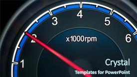  Presentation with auto - Cool new PPT theme with a tachometer of auto backdrop and a wine colored foreground