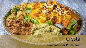  Presentation with indian traditional - Cool new PPT layouts with close-up on a thali backdrop and a gold colored foreground