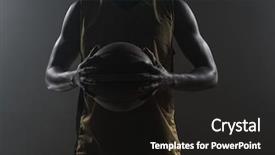  Presentation with gym ball - Audience pleasing presentation consisting of close up on basketball player backdrop and a dark gray colored foreground