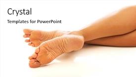  Presentation with feet - Slides consisting of close up on beautiful woman's feet background and a white colored foreground
