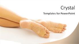  Presentation with jesus washing feet - PPT theme enhanced with close up on beautiful woman's feet background and a white colored foreground