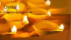  Presentation with oil lamp - Cool new PPT theme with close up on burning oil backdrop and a gold colored foreground