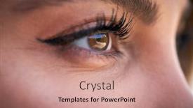  Presentation with wall street - Beautiful slides featuring close-up-on-eyes backdrop and a coral colored foreground