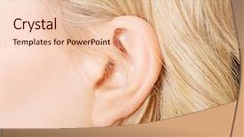  Presentation with human ear - Amazing presentation theme having close up on female ear backdrop and a lemonade colored foreground