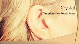  Presentation with anatomy female reproductive organ - PPT theme consisting of close up on female ear background and a blonde colored foreground