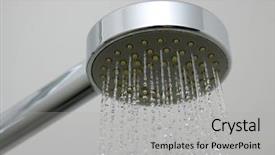  Presentation with running - Presentation theme having close up on head shower background and a  colored foreground