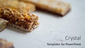  Presentation with granola - Theme featuring close-up-on-healthy-granola background and a sky blue colored foreground