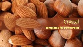  Presentation with almond - Cool new slides with close-up-on-heap backdrop and a tawny brown colored foreground