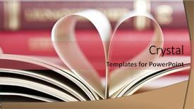  Presentation with heart book - PPT theme enhanced with close up on heart shaped book pages background and a coral colored foreground