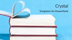  Presentation with heart book - Slide deck with close up on heart shaped book pages background and a arctic colored foreground