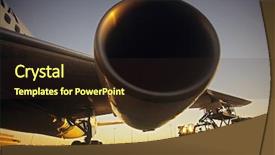  Presentation with jet - Presentation theme consisting of close-up on jet engine background and a wine colored foreground