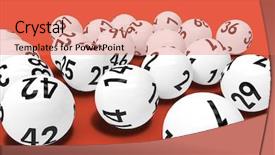 Presentation with lottery - Amazing PPT theme having close-up on lottery balls backdrop and a coral colored foreground