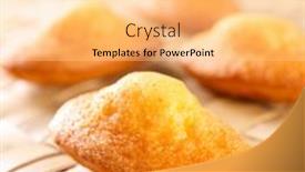  Presentation with cake - Slide deck having close-up-on-madeleine-cake background and a blonde colored foreground