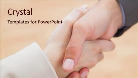  Presentation with hand shake law office - Presentation theme enhanced with close up on new partners background and a  colored foreground