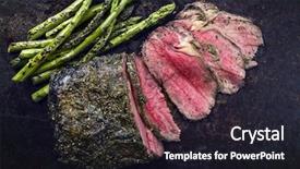  Presentation with roast beef - Amazing theme having close-up on old metal backdrop and a wine colored foreground