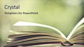  Presentation with pages of magic book - Slide set having close up on open book background and a soft green colored foreground