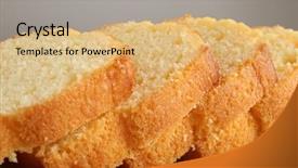  Presentation with cake brownies for kids - Colorful slide deck enhanced with close up on pound cake backdrop and a  colored foreground