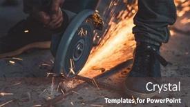  Presentation with hard work - Slide deck consisting of close-up-on-the-hot background and a tawny brown colored foreground