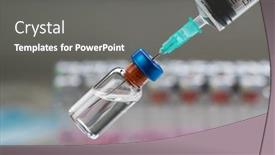  Presentation with medical vaccine - Audience pleasing PPT layouts consisting of close-up-on-vaccine backdrop and a gray colored foreground