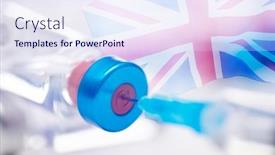  Presentation with medical vaccine - Colorful slide set enhanced with close-up-on-vaccine backdrop and a sky blue colored foreground