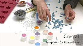  Presentation with homemade soap - Slides featuring close-up-on-woman background and a sky blue colored foreground